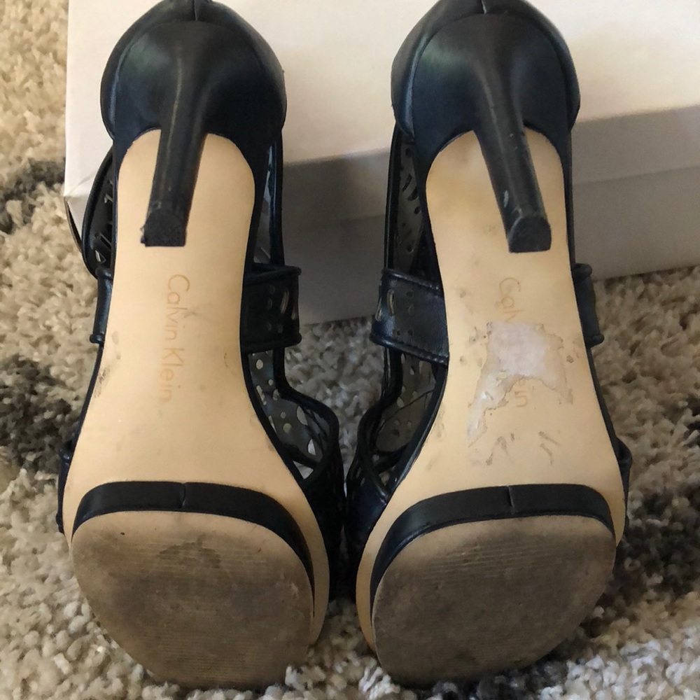 Calvin Klein Black Multi Strap Heels Pumps - Picture 6 of 8
